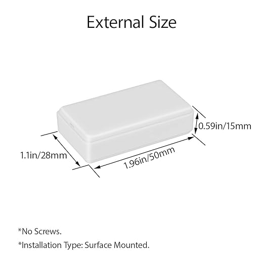 LeMotech Project Box 5 Pieces ABS Plastic Electrical Project Case Small Junction Box for Electronics White 1.97 x 1.10 x 0.59 inch (50 x 28 x 15 mm)