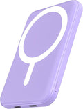 podoru for Magsafe Battery Pack, 5000mAh Magnetic Power Bank with Type-C Cable 20W PD Fast Charging Lighting Input Wireless Portable Charger for iPhone iPhone 17/16/15/14/13/12/ All Series-Purple