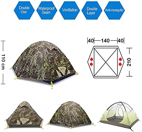 Ultralight Tent, Waterproof Compact Backpacking Tents for 2 Person, Easy Setup, Portable Lightweight, Cycling Hiking Camping, 3 Seasons, with Storage Bag - Image 6