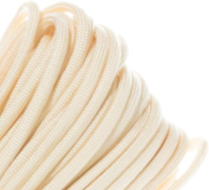 Paracord Planet Solid Color 550lb Paracord – 7 Strand Type III Nylon Cord for Indoor and Outdoor Tasks – Cream (50 ft)