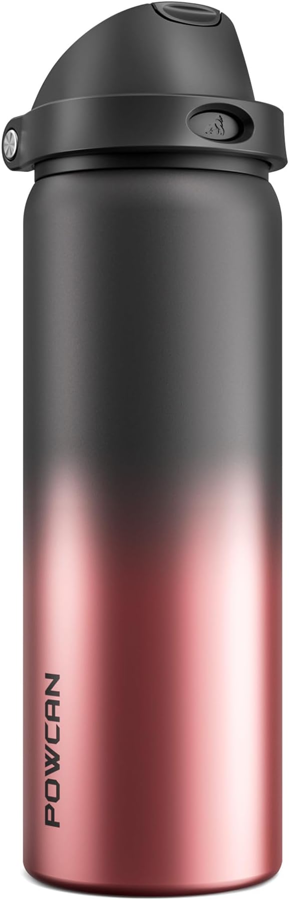 POWCAN 32 oz Stainless Steel Water Bottle: 2-in-1 Push-Button Spout & Quick-Flip Straw Lid, Leakproof, Keep Cold 24Hrs, BPA-Free, Insulated Water Bottle for Sports, School, Travel, Gym, Gift (Queen)