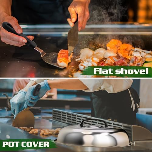 120 Pcs Griddle Accessories Kit, Perfect Hibachi Flat Top Grill Tools for Blackstone and Camp Chef, Enlarged Beefed-up Grill Spatula Gift Set with Basting Cover, Burger Press for Outdoor BBQ. - Image 4
