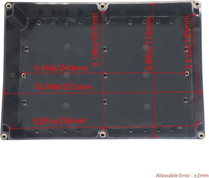 Project Box ABS Black Electrical Boxes IP65 Outdoor Waterproof Box Electronic Junction Box Power Fixed Ear Enclosure with Cable Glands for DIY Project 10.35 x 7.17 x 3.74 inch (263x182x95mm)