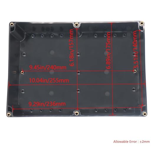 Junction Box IP65 Waterproof ABS Plastic Electrical Project Case Power Junction Boxes, Project Box with Fixed Ear Black 10.35x7.17x3.74 inch (263 x 182 x95 mm)