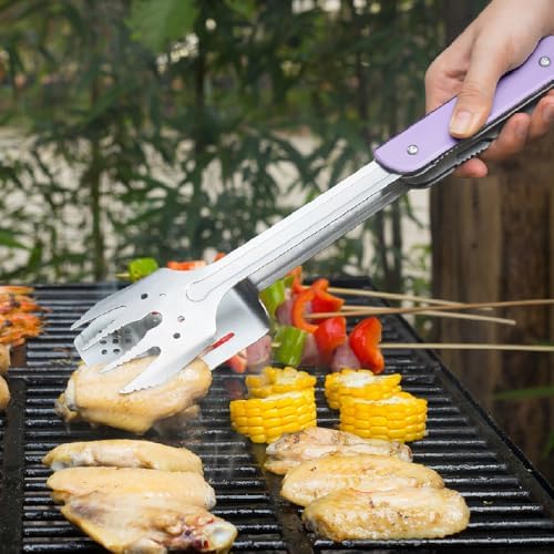 ROXON 6-in-1 Folding Grill Utensils Set, 14" BBQ Tools for Camping S601 - Image 5
