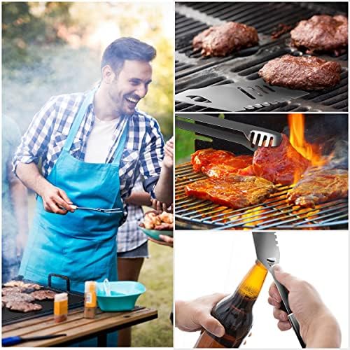 Home-Complete 18-piece BBQ Grill Set, 16-pc Stainless Steel Barbecue Tools Kit with Aluminum Case and 2-Pack BBQ Grill Mats - Image 7