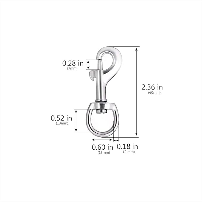 Lucky Goddness 20pcs Swivel Snap Hooks for Dog Leash Collar Linking, 2 Sizes Metal Heavy Duty Eye Lobster Claw Clasp Multipurpose- Perfect for Pet Buckle Key Chain Purse Bag Making Handmade DIY