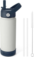 Fimibuke Kids Insulated Water Bottle, 18oz BPA FREE 18/8 Stainless Steel Kids Cup with Straw Travel Tumbler Double Wall Vacuum Leak Proof Toddler Water Bottle for School Boy Girl(1 Pack, Harbor Grey)