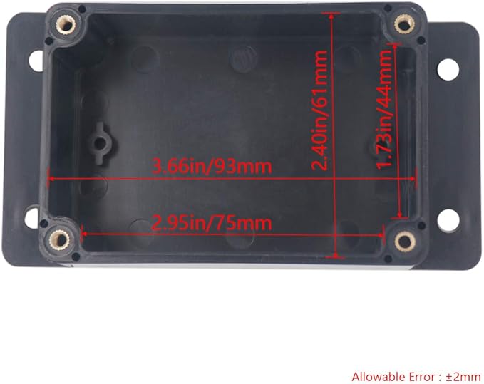 2pcs Project Box ABS Black Electrical Boxes IP65 Outdoor Waterproof Box Electronic Junction Box Fixed Ear Power Enclosure with Cable Glands for DIY Project 3.94 x 2.68 x 1.97 inch