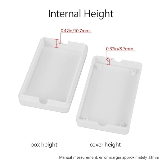 LeMotech Project Box 5 Pieces ABS Plastic Electrical Project Case Small Junction Box for Electronics White 2.36 x 1.42 x 0.67 inch (60 x 36 x 17 mm)