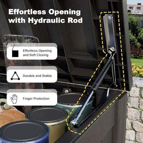 EasyUp 180 Gal Waterproof Outdoor Storage Box UV Resistant Deck Box - Image 2