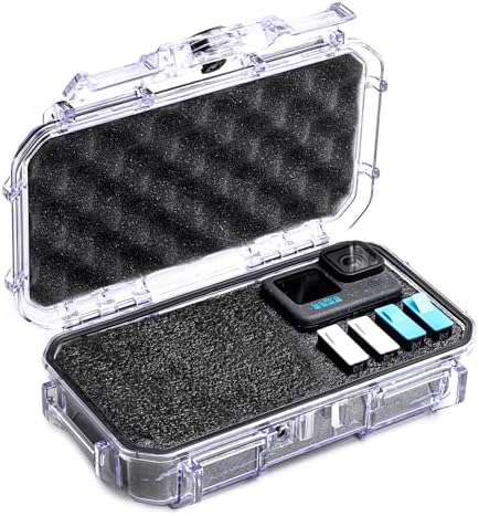 Evergreen Dry Box Tech Organizer – For Camera, Cables, Hard Drives, Memory Cards, Keys, Compatible with GoPro, Airtags (Medium, PROFoam, Clear) by EvergreenCases