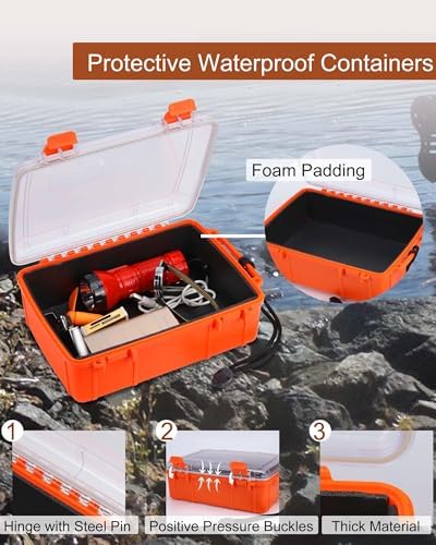 Dry Box for Boat Floating Waterproof Containers for Kayaking & Boating - Crushproof Waterproof Storage Case for Phones Drybox with Rope & Steel Hinges - Image 3