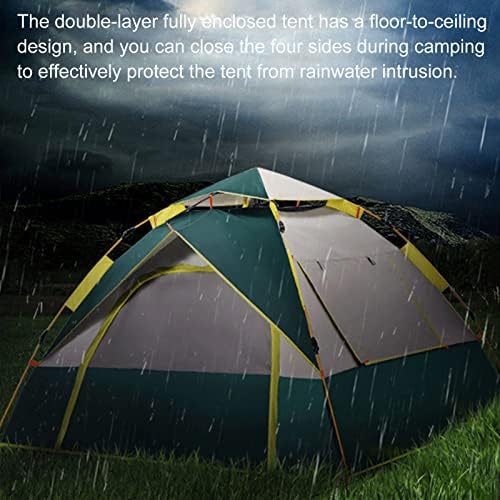 Camping Tent Family Dome Tent Waterproof Windproof Instant Pop-Up Tent for Camp Backpacking Hiking Outdoor Lightweight,Canvas Bell Tent with Carry Bag & Nail,C - Image 5