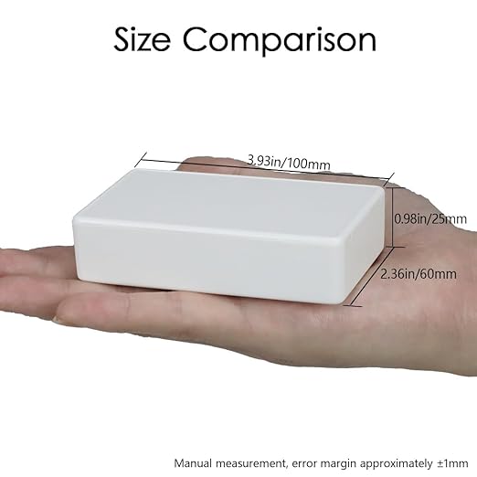 LeMotech Project Box 5 Pieces ABS Plastic Electrical Project Case Small Junction Box for Electronics White 3.94 x 2.36 x 0.98 inch (100 x 60 x 25 mm)