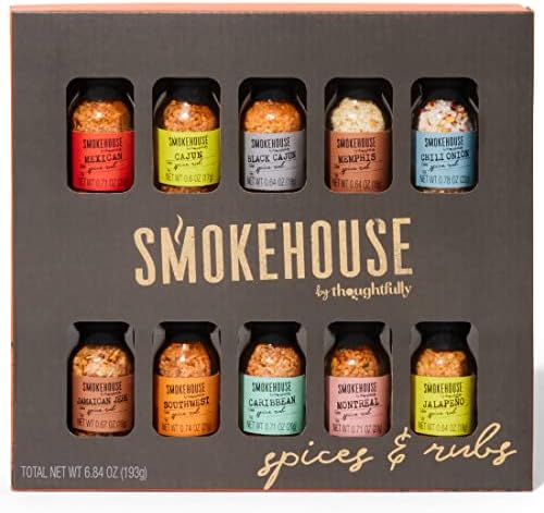 Grilling Spice Set Gift, 10 BBQ Rubs & Seasoning Variety Pack, Gift for Men by Thoughtfully