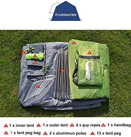 LUSTAR Desert Backpack Camping Tent Lightweight 1-3 Person Tent Double Waterproof Portable Aluminum Pole Travel Tent - Image 6