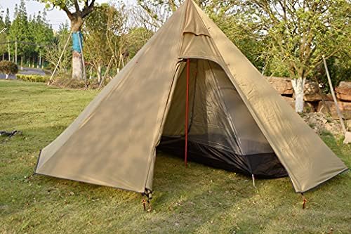 2-4 Person Teepee with Mesh and Floor Ultralight 13 x 13 x 7.2 FT Teepee Tent for Hunting Come with Stove Jack - Image 5