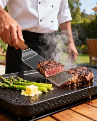 7-Piece Grill Tools Set, Long Thicker Spatulas Tongs Grill Utensils - Image 3