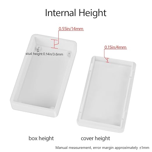 LeMotech Project Box 10 Pieces ABS Plastic Electrical Project Case Small Junction Box for Electronics White 2.76 x 1.65 x 0.70 inch (70 x 42 x 18 mm)