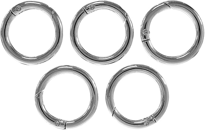 Paracord Planet Spring Gate O Rings – Available in 3/4 Inch and 1 Inch Sizes – Silver, Bronze, and Gold Color Options (2 Pack, 1 Inch, Silver)