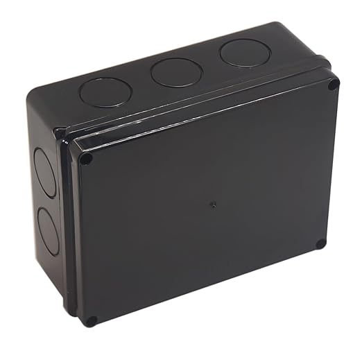 Project Box IP65 Waterproof Dustproof Junction Boxes ABS Plastic DIY Electronic Case, Indoor & Outdoor Electrical Box Power Cord Enclosure Black 200x155x80mm 2pcs