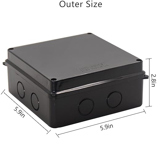 Project Box IP65 Waterproof Dustproof Junction Boxes ABS Plastic DIY Electronic Case, Indoor & Outdoor Electrical Box Power Cord Enclosure Black 150x150x70mm