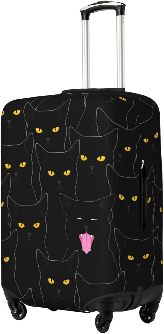 Black Cat Elastic Luggage Cover, Suitcase Protector For Travel (Fits 22-24 Inch Luggage)