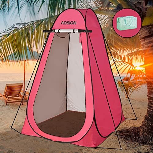 Pop Up Privacy Shower Tent, Portable Changing Dressing Room with Carry Bag, Waterproof Sun Shelter for Camping, Beach, Hiking & Outdoor Activities. by AOSIONUSA
