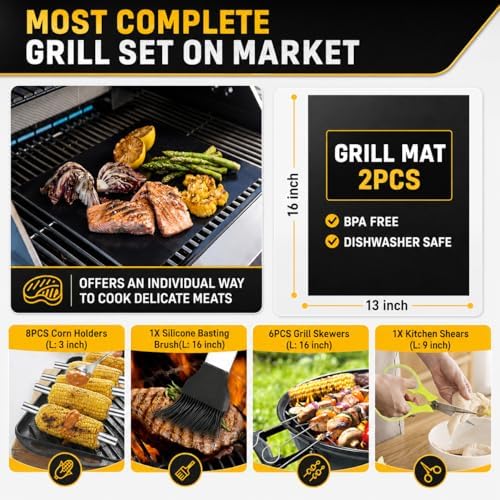 TAIMASI 34Pcs Heavy Duty Grill Accessories Grilling Gifts for Men - Image 4