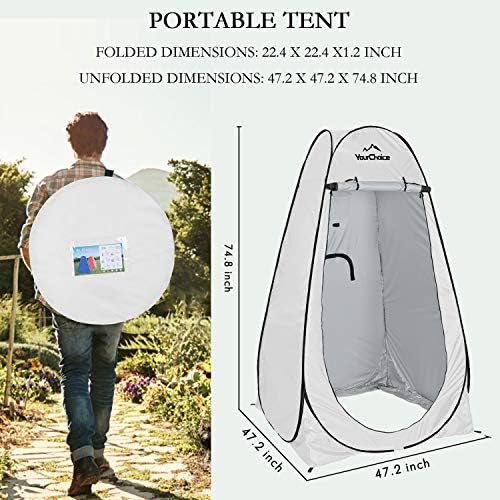 Your Choice Pop Up Shower Tent 47.2" Wx74.8/82.7" H Privacy Changing Tent - Image 2