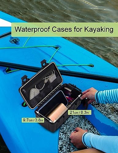 Waterproof Kayak Dry Box - Floating ABS Storage Case with Stainless Steel Hinge & Mesh Pocket - Airtight Floating Waterproof Case Box for Phones, Keys & Boating Gear - 8.8" x 4" x 3.5" - Image 4