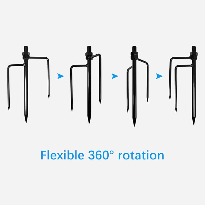 Universal Ground Stake Mount Bracket for Outdoor Security Cameras and Solar Panels, Compatible with Ring, Blink, Eufy, Google Nest, Arlo, Wyze, SimpliSafe, 1/4 Screw Cameras (Black)