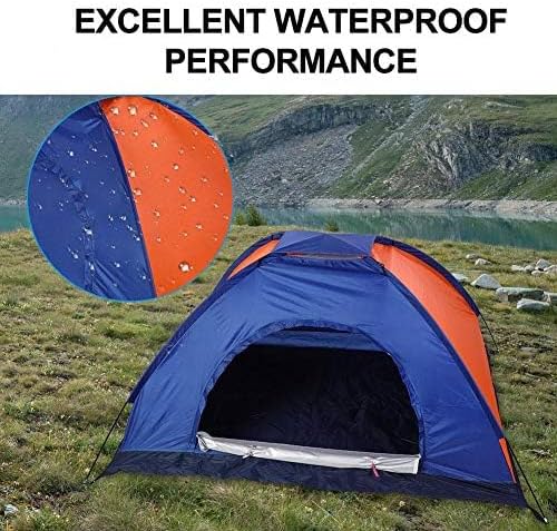 1 2 Person Three Defense Fabric Outdoor Tent for Camping Backpacking with Door and Window.(Blue+Orange) - Image 7