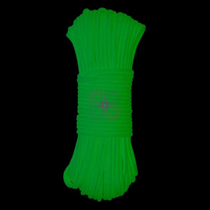 Craft County Glow in The Dark Zesty 21 Strand Luminous 550 Paracord – for DIY Bracelets, Lanyards, and Jewelry (Light Purple, 100 Feet)