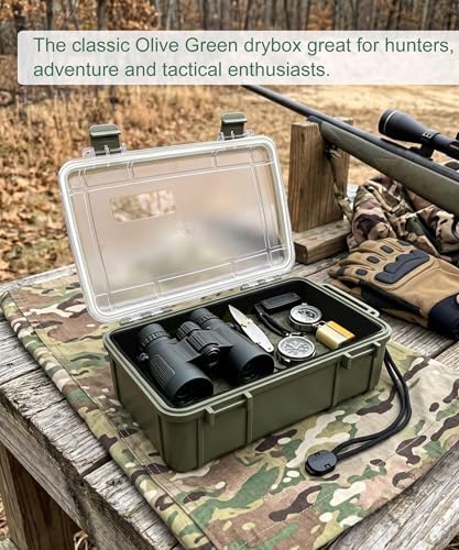 Large Waterproof Box Container Olive Green Tactical Dry Box- Airtight Floating Watertight Boat Drybox, Crushproof Impact-Resistant Protective Hard Case for Survival, Electronics & Outdoor Gear - Image 2