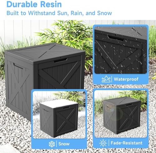 EasyUp 40 Gal Waterproof Outdoor Storage Box Weatherproof Deck Box - Image 5