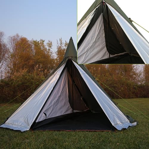 4 Season Waterproof Teepee Tent Yurt with Stove Jack for Adult Camping Hiking, Height 7.8FT/240CM - Image 4