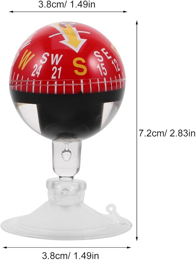 SOLUSTRE Portable Car Compass with Suction Cup Dashboard Digital Compass for Windshield Marine Outdoor Navigation