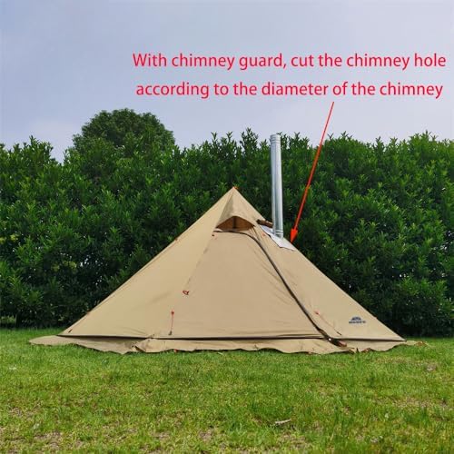 Tipi Hot Tent with Fire Retardant Stove Jack for Flue Pipes, 3~4 Person, Lightweight, Teepee Tents with Snow Skirt for Family Team Outdoor Backpacking Camping Hiking - Image 6
