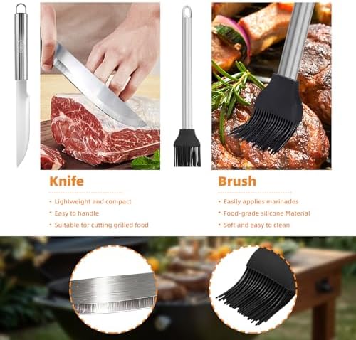 15Pcs BBQ Grilling Accessories 16IN Stainless Steel Grill Set - Image 5