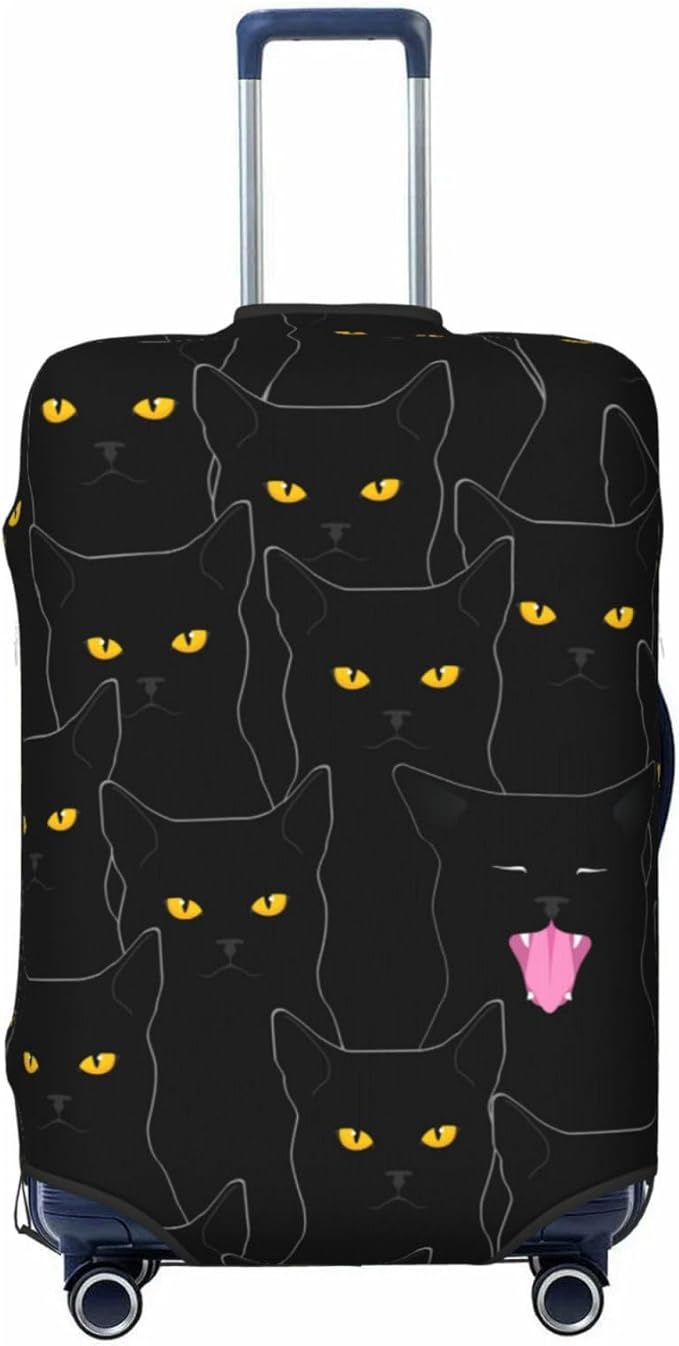 Black Cat Elastic Luggage Cover, Suitcase Protector For Travel (Fits 29-32 Inch Luggage)