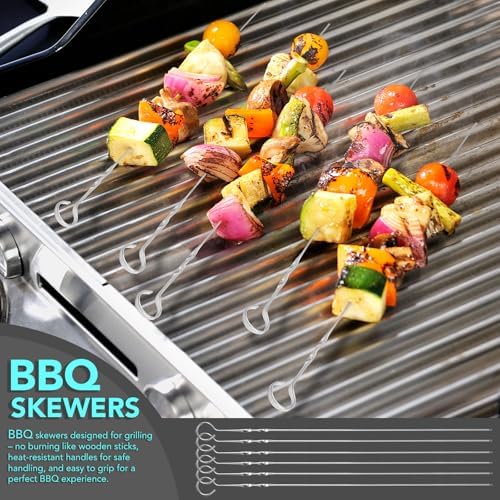 5-Piece Grill Tools Set, Heavy Duty BBQ Utensils with Extra Tough Wire Brush, Spatula, Tongs, Fork & Basting Brush – Outdoor Grilling Accessories & Gifts for Men Dad (Camping, Backyard) - Image 2