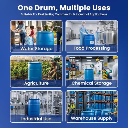 55 Gallon Water Storage Barrel, BPA Free, Emergency Water Supply - Eco Friendly - Made in USA (BLACK) - Image 5