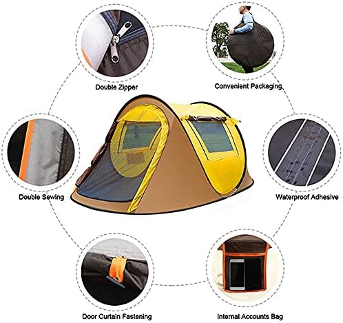 Automatic Pop-Up Tents 2-4 Person Waterproof Camping Tent Instant Portable Cabana Beach Tent UV Protection Sun Shelter for Beach Camping Hiking Fishing - Image 2