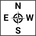 MTC Crane Direction Compass Sticker 6"” – Crane Sticker (White, 6"")