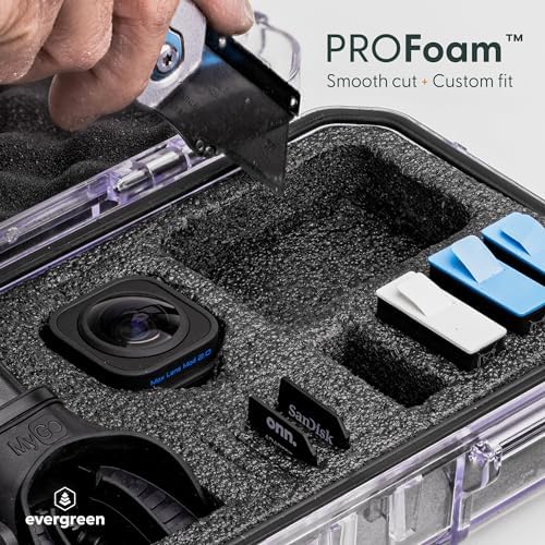 Evergreen Dry Box Tech Organizer – For Camera, Cables, Hard Drives, Memory Cards, Keys, Compatible with GoPro, Airtags (Large, PROFoam, Clear) - Image 2