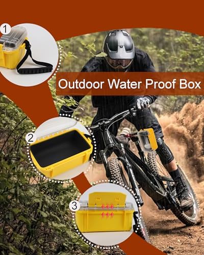 Small Waterproof Box Yellow Dry Case with Foam for Kayaking Boating - Image 6