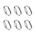 6 Pcs 2 Inch 316 Heavy Duty Stainless Steel Chain Quick Links, 650 Lbs Capacity Locking Repair Connector Pets Keychain for Outdoor Traveling Equipment