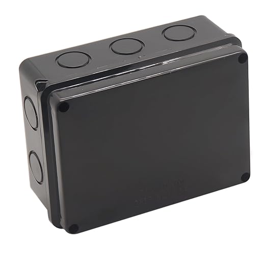Project Box IP65 Waterproof Dustproof Junction Boxes ABS Plastic DIY Electronic Case, Indoor & Outdoor Electrical Box Power Cord Enclosure Black 150x110x70mm 2pcs